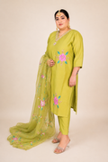Plus Size Hand-Painted Floral Suit Set