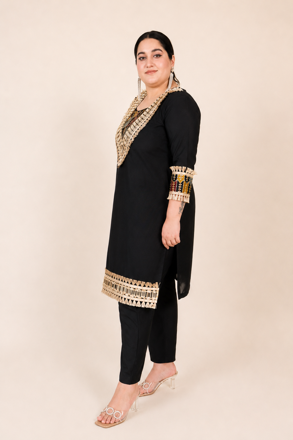 Plus Size Heavy Mirror Work Co-ord Set