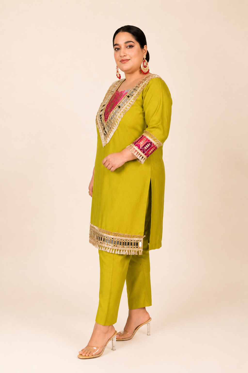 Plus Size Heavy Mirror Work Co-ord Set