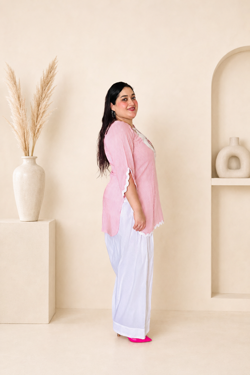 Gulabi Leher Cotton Farshi Suit 🌸